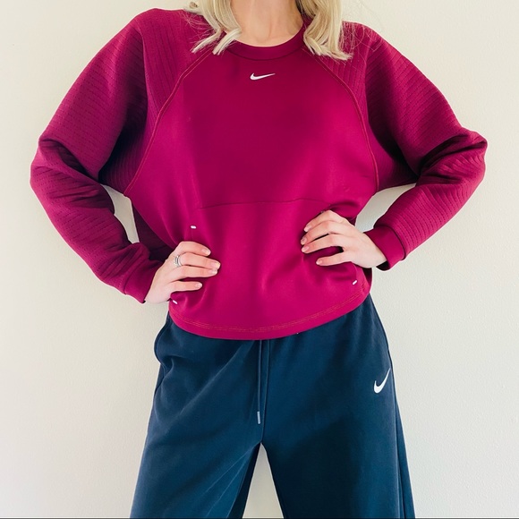 New  Fleece Crew Nike Pro top - Picture 3 of 11